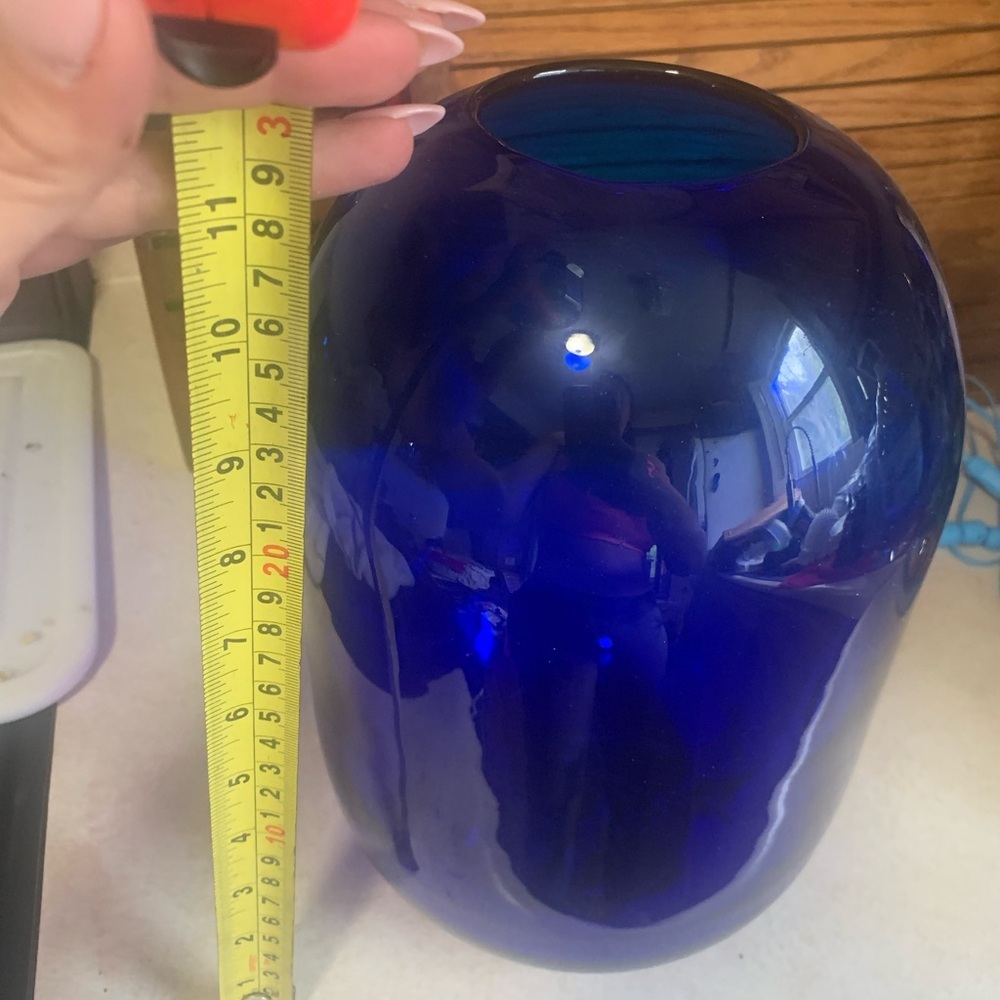 Vintage Blenko Don Shepherd Large Cobalt Blue Pill Vase
